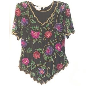 Lawrence Kazar Beaded Top